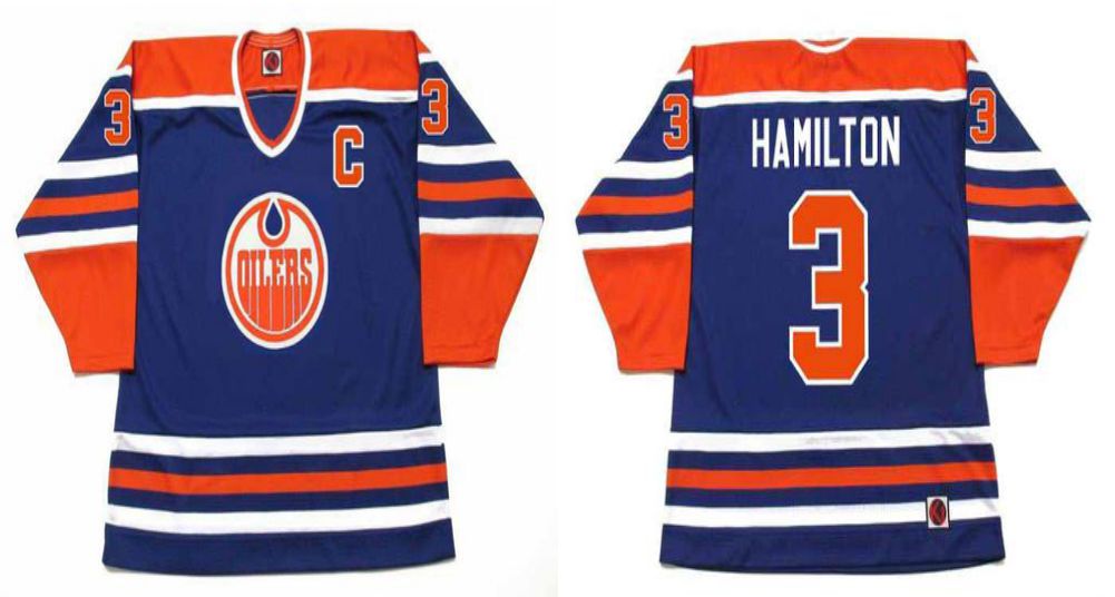 2019 Men Edmonton Oilers 3 Hamilton Blue CCM NHL jerseys